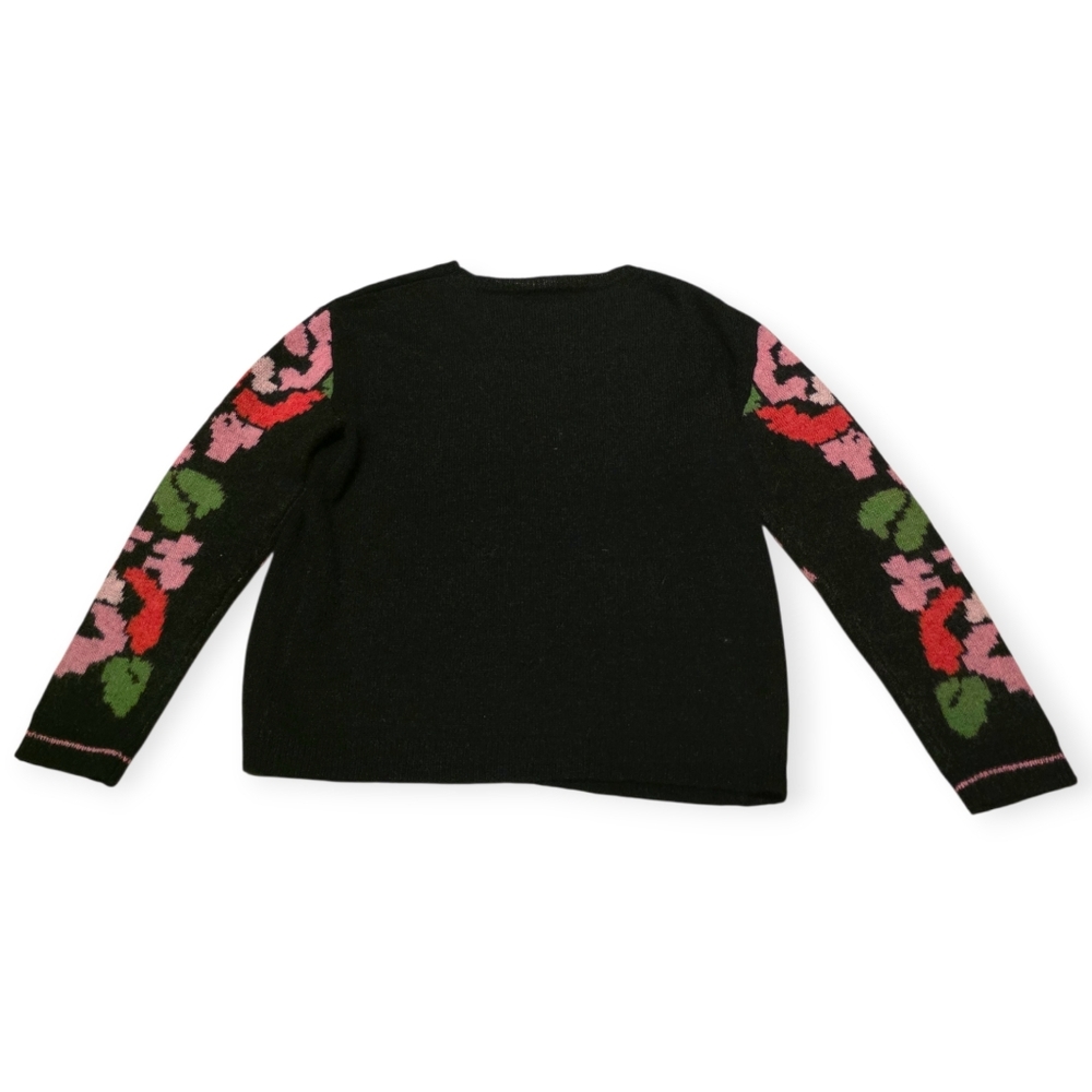 Sundance Knit Floral Sleeve Mohair Wool Blend Sweater - Picture 4 of 7